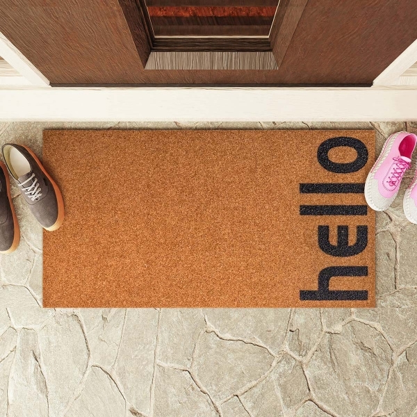 Vertical Hello Text Design Door Mat.. - 1