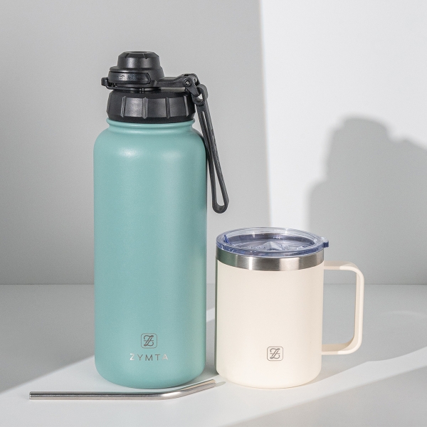 Zymta 2‑Piece Stainless Steel Flask.. - 1