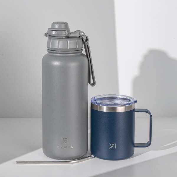 Zymta 2‑Piece Insulated Flask & Mug.. - 1