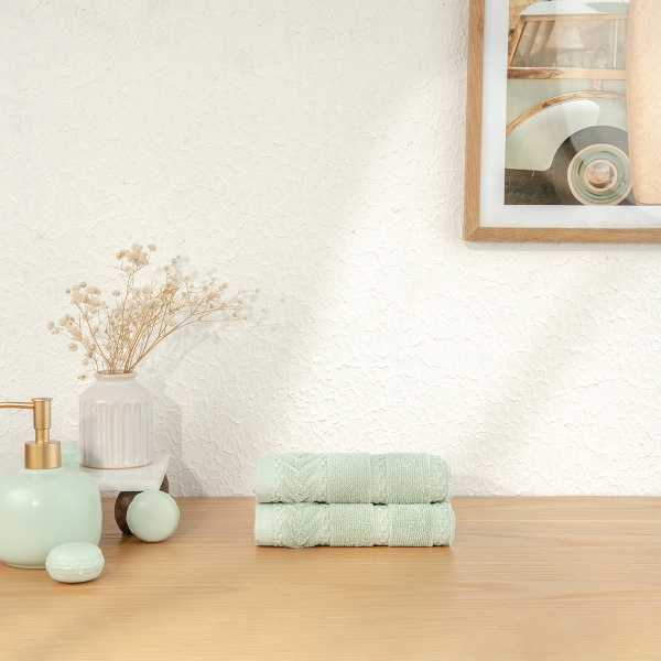 2 Pieces Hand Towel Set 100% Turkis.. - 1