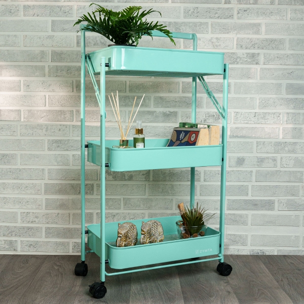 Folding 3 Tier Rolling Cart | 45.3x.. - 1