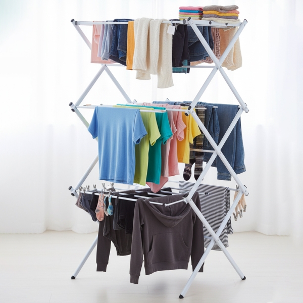 Folding Clothes Drying Rack - White.. - 1